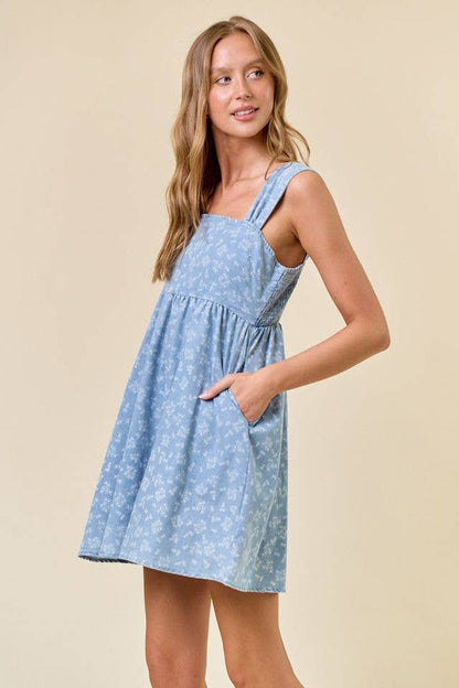 Floral Denim Dress