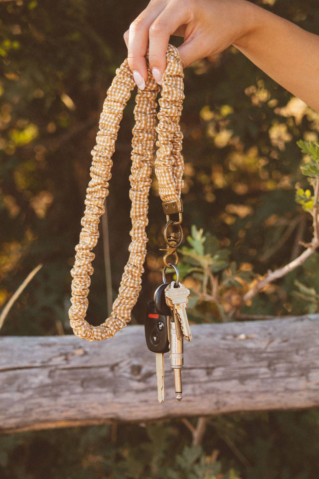 Mustard Gingham Lanyard