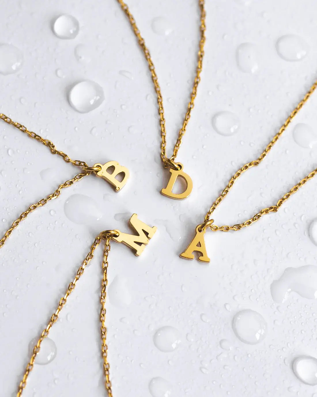 Waterproof Dainty Gold Initial Necklace