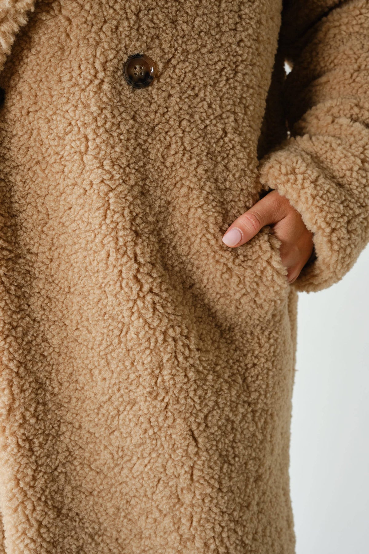 Sherpa Longline Double-Breasted Coat