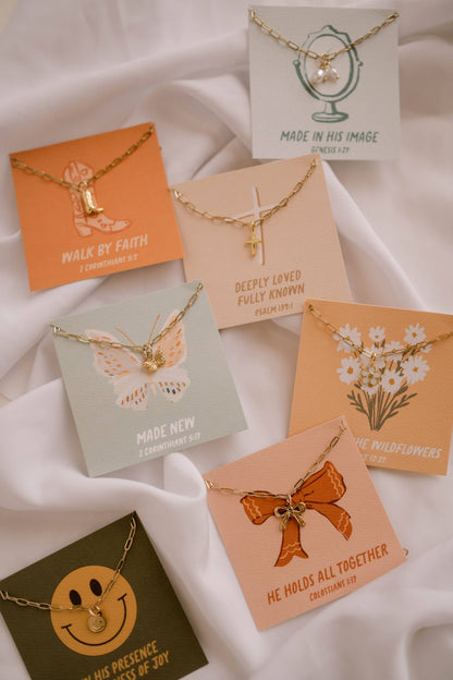 He Holds All Together Charm Necklace