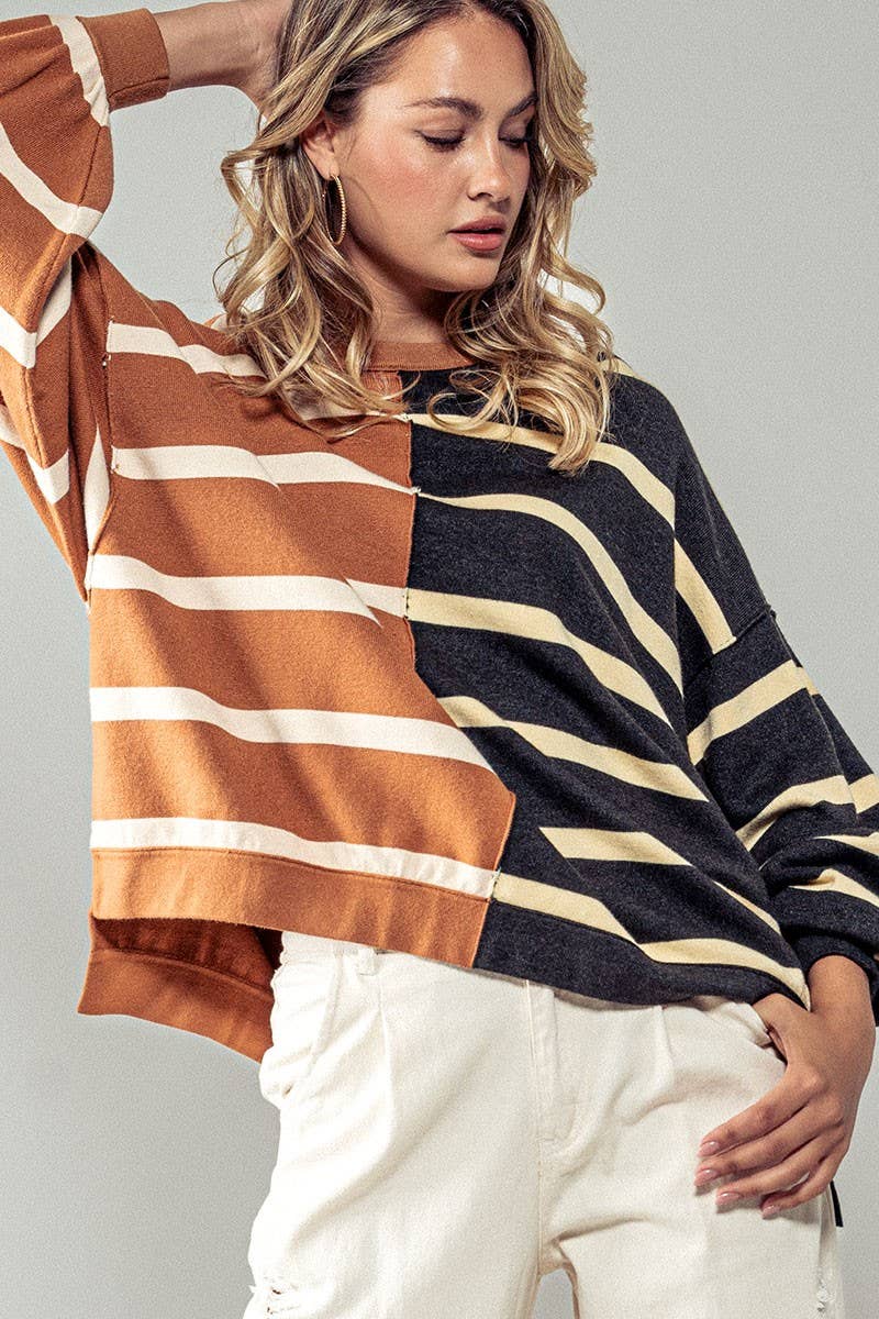 Two Tone Stripe Top