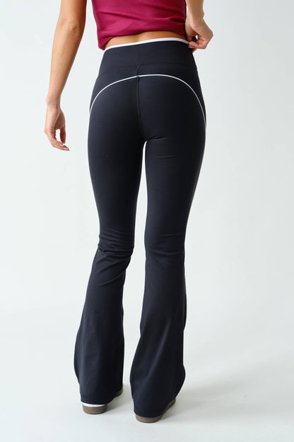 Venice Contrast-Piping Flare Pants