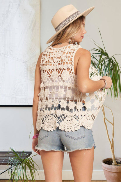 Braid Vest Cardigan