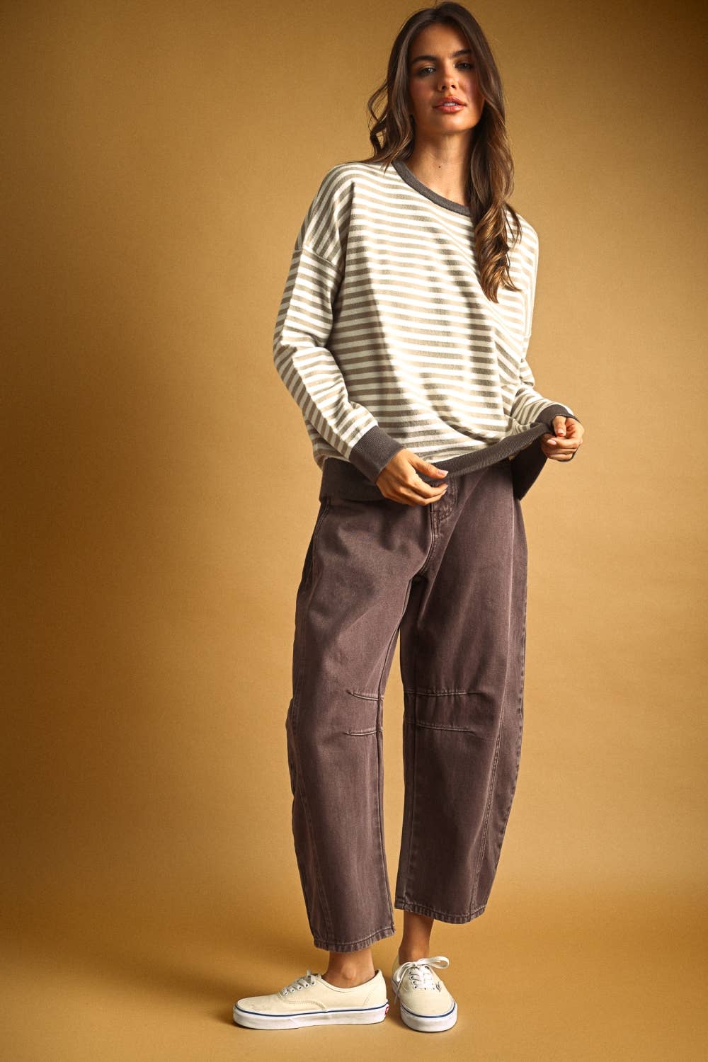 Striped Contrast Top