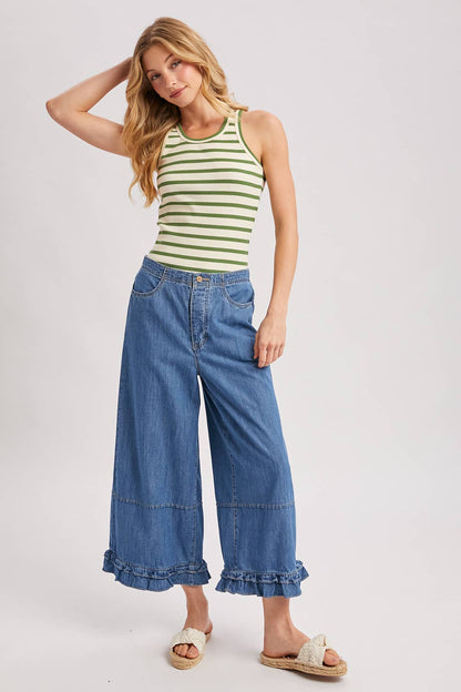 Stripe Crew Neck Tank