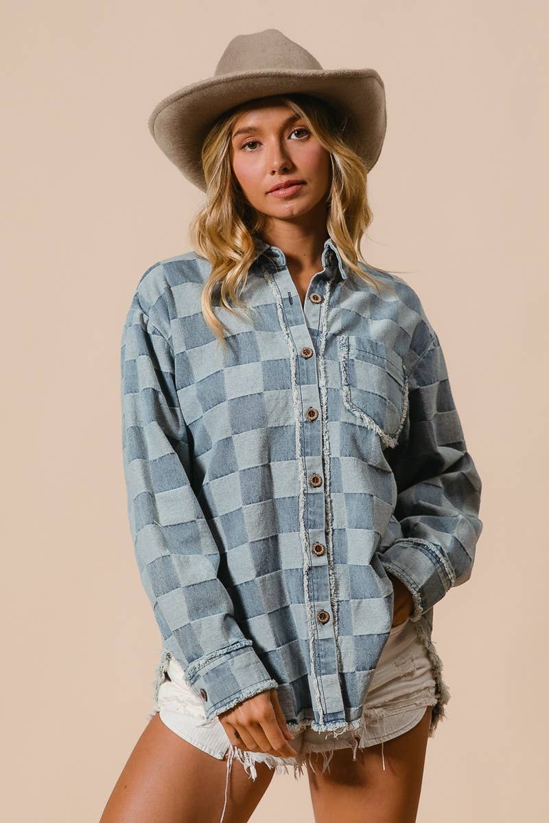Checker Denim Shirt