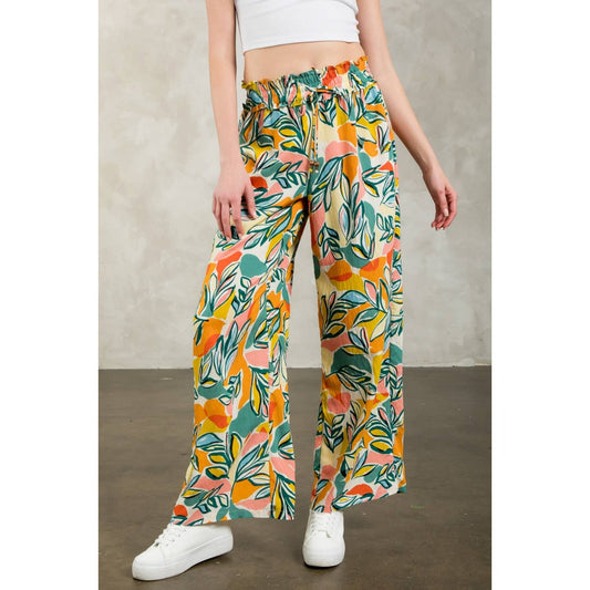 Leaf Print Pants