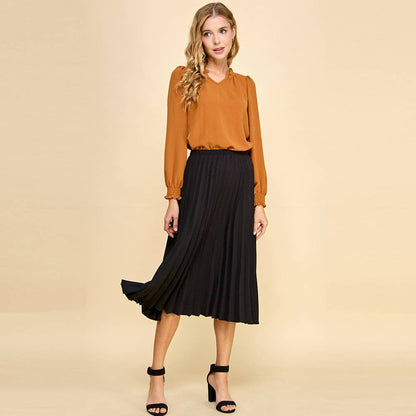 Pleated Midi Skirt