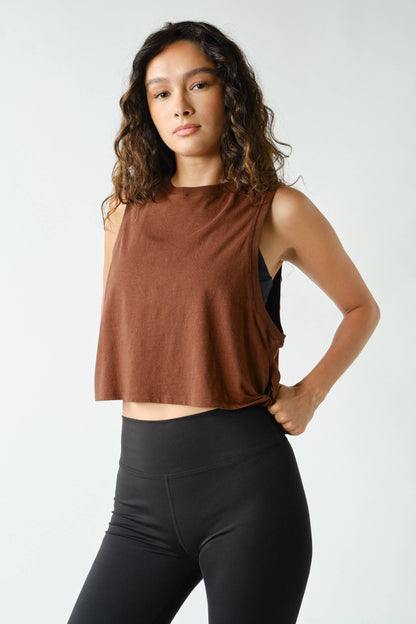 Pima Cotton Relaxed Side-Knot Tank