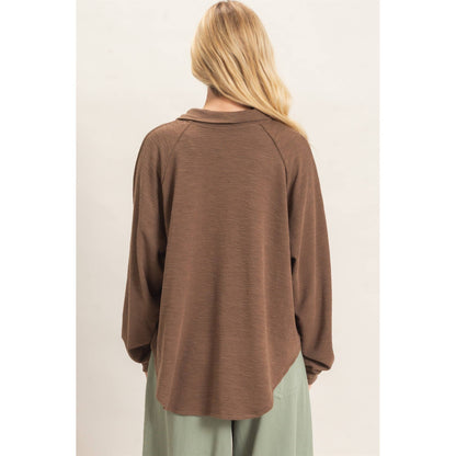 Open Collar Knit Pullover