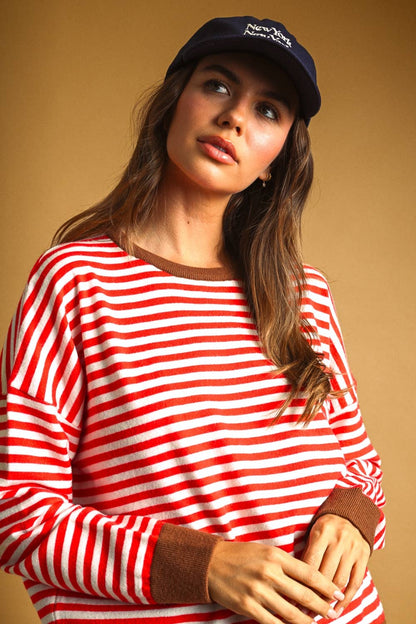 Striped Contrast Top