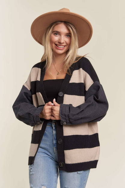 Denim Sleeve Cardi