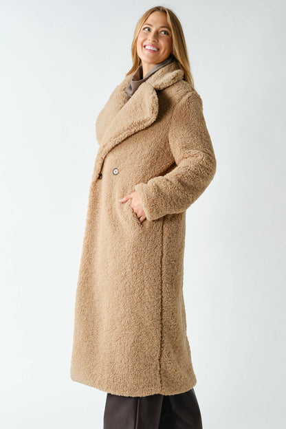 Sherpa Longline Double-Breasted Coat