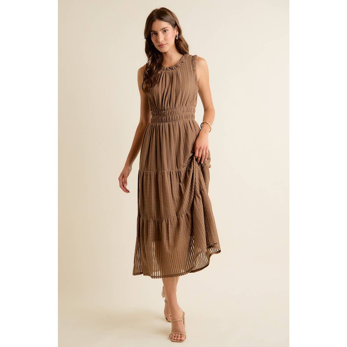 Smock Waist Midi Dress