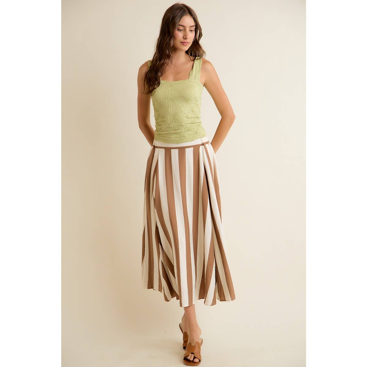 Striped Midi Skirt