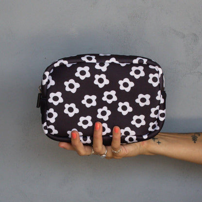 Neoprene Pouch White Flower