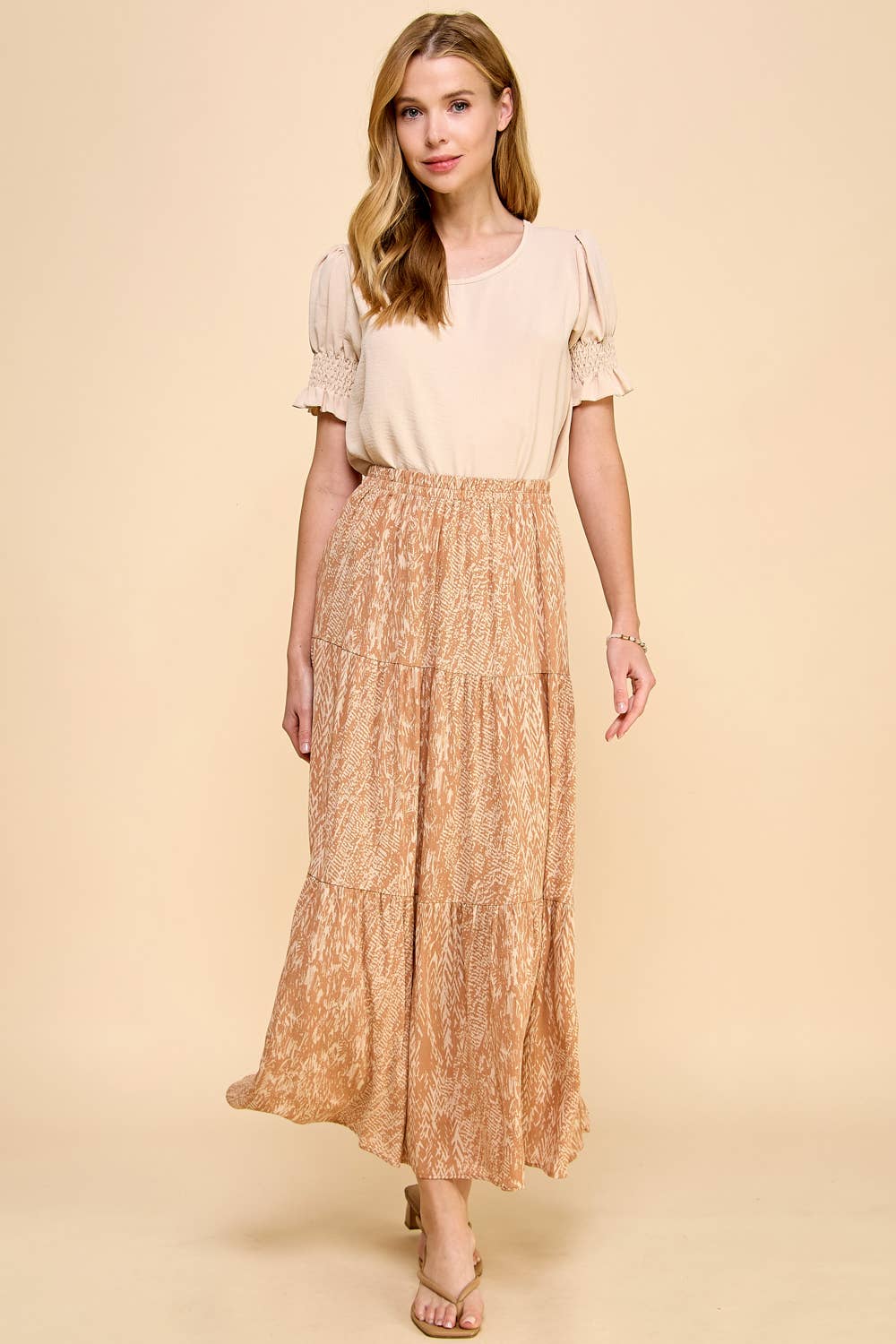 Three Layered Abstract Printed Skirt