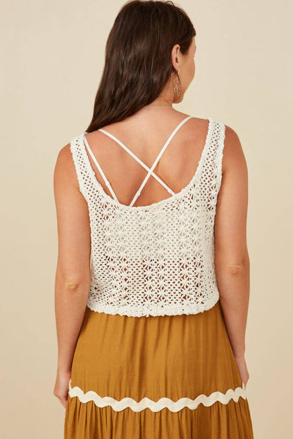 Crochet Knit Cropped Tank