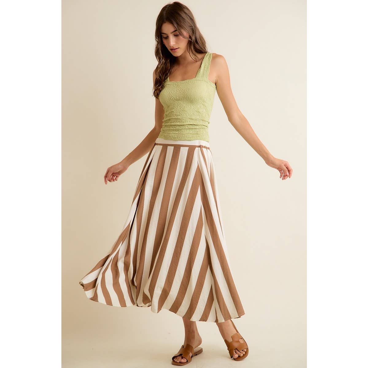 Striped Midi Skirt