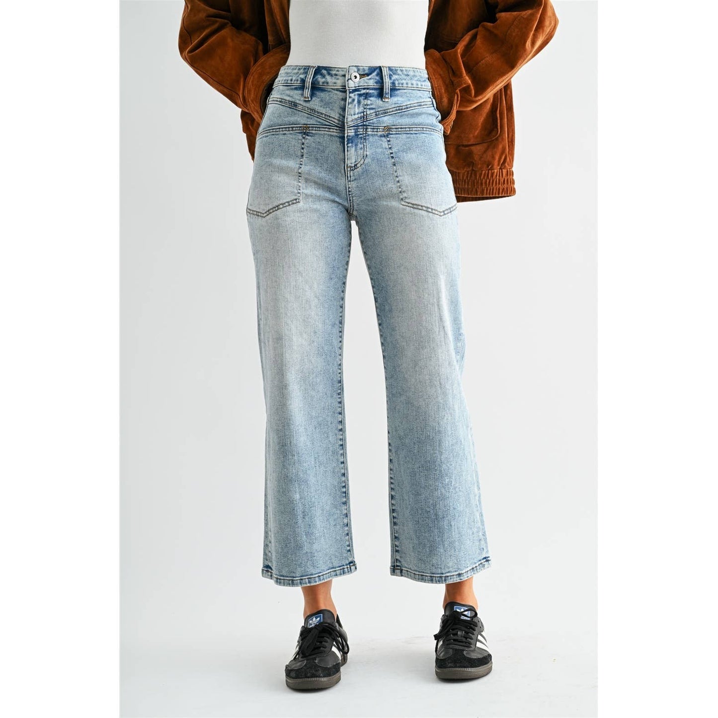 High Rise Straight Crop Jeans
