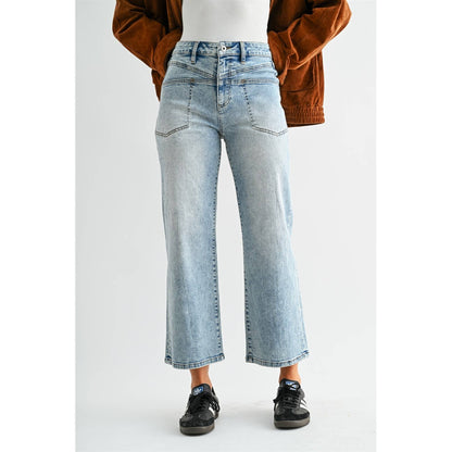 High Rise Straight Crop Jeans
