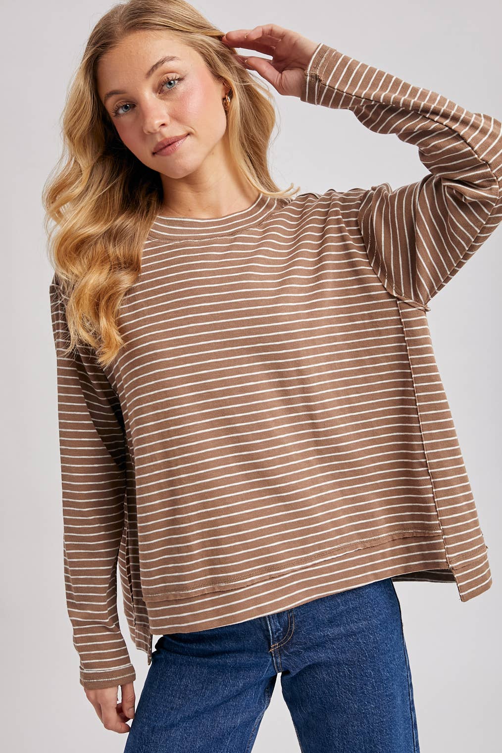 Striped Slouchy Crew