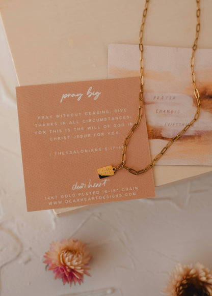 Pray Big Mini Tag Necklace | Christian Jewelry