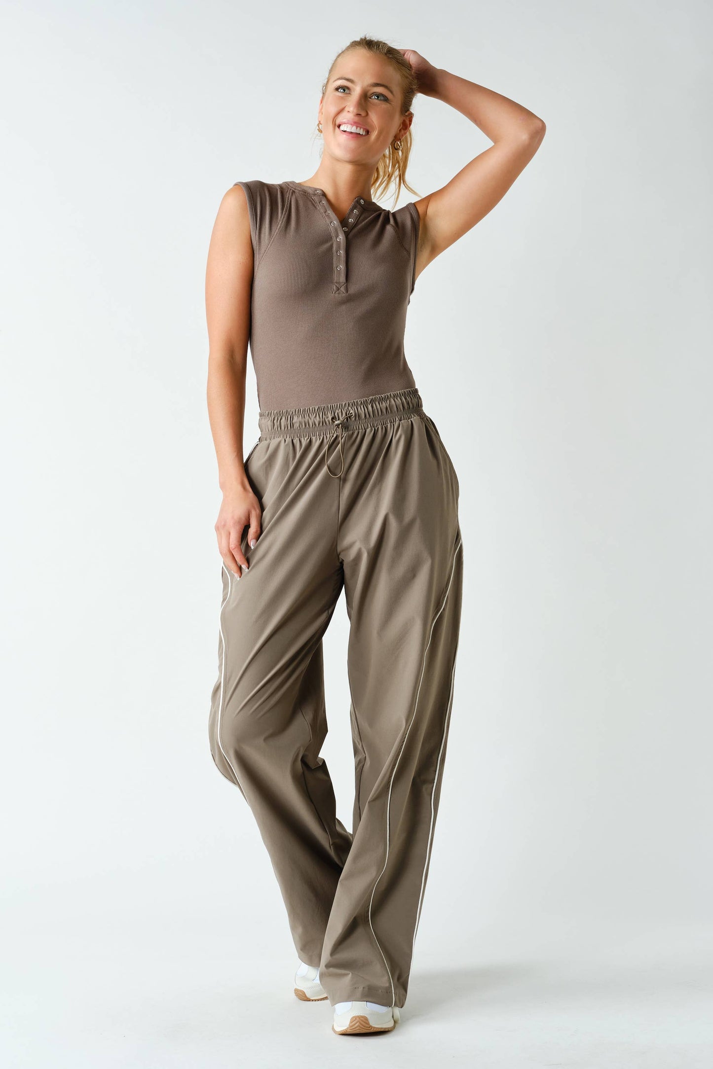Essential Micro-Ribbed Henley Tank Top