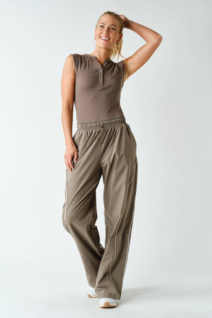 Essential Micro-Ribbed Henley Tank Top