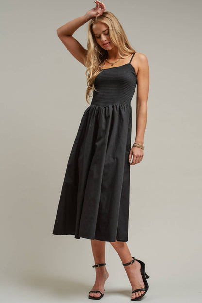 Smocked Bodice Midi Dress