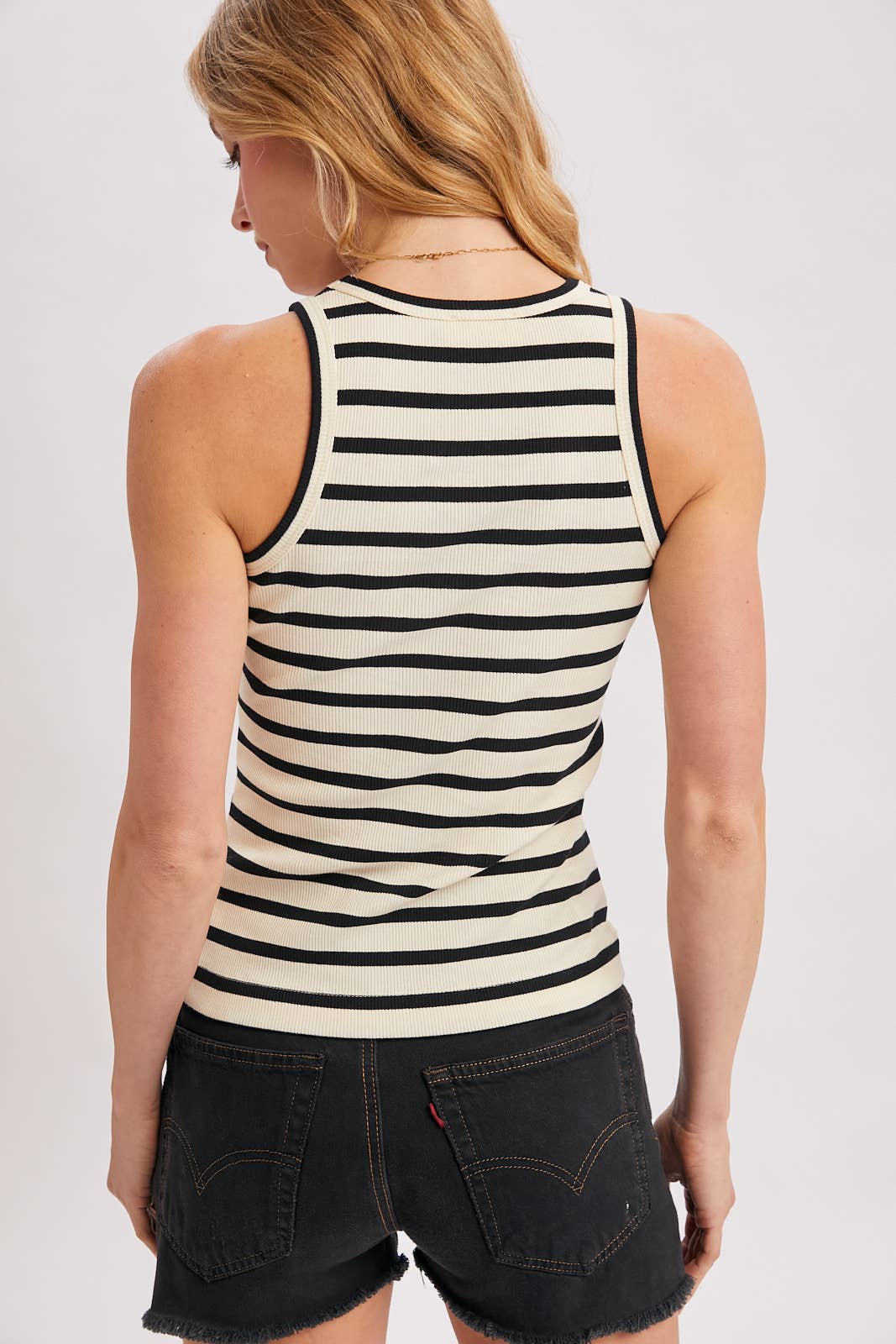 Stripe Crew Neck Tank