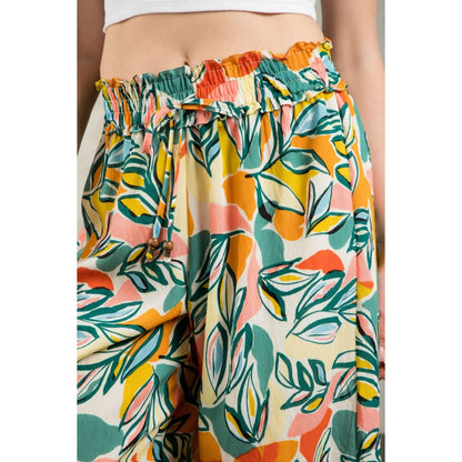 Leaf Print Pants