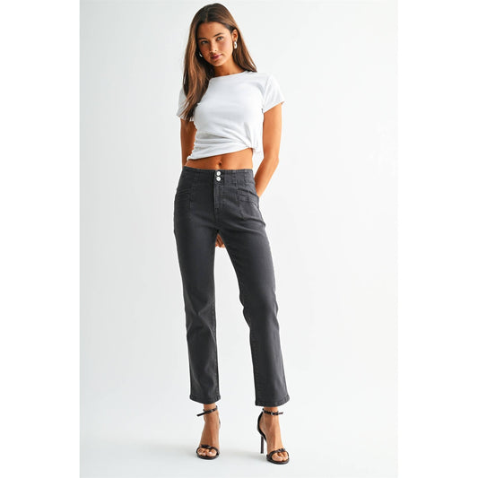 Mid-Rise Straight Denim