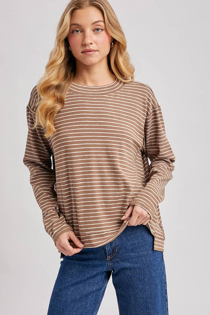 Striped Slouchy Crew