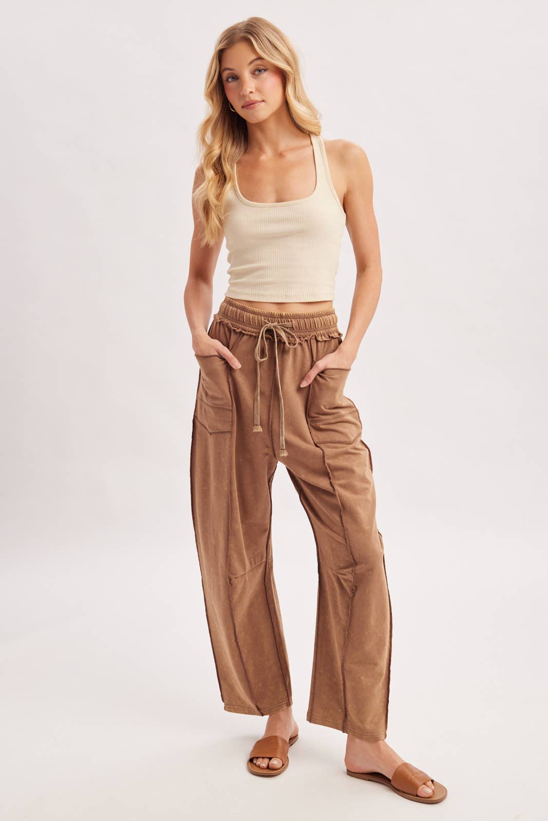 Washed Out Barrel Pants