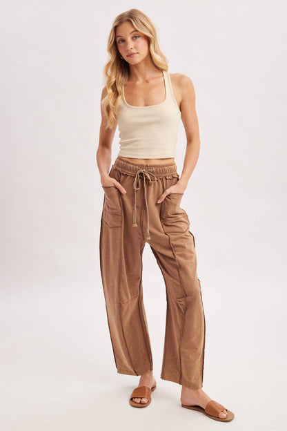 Washed Out Barrel Pants