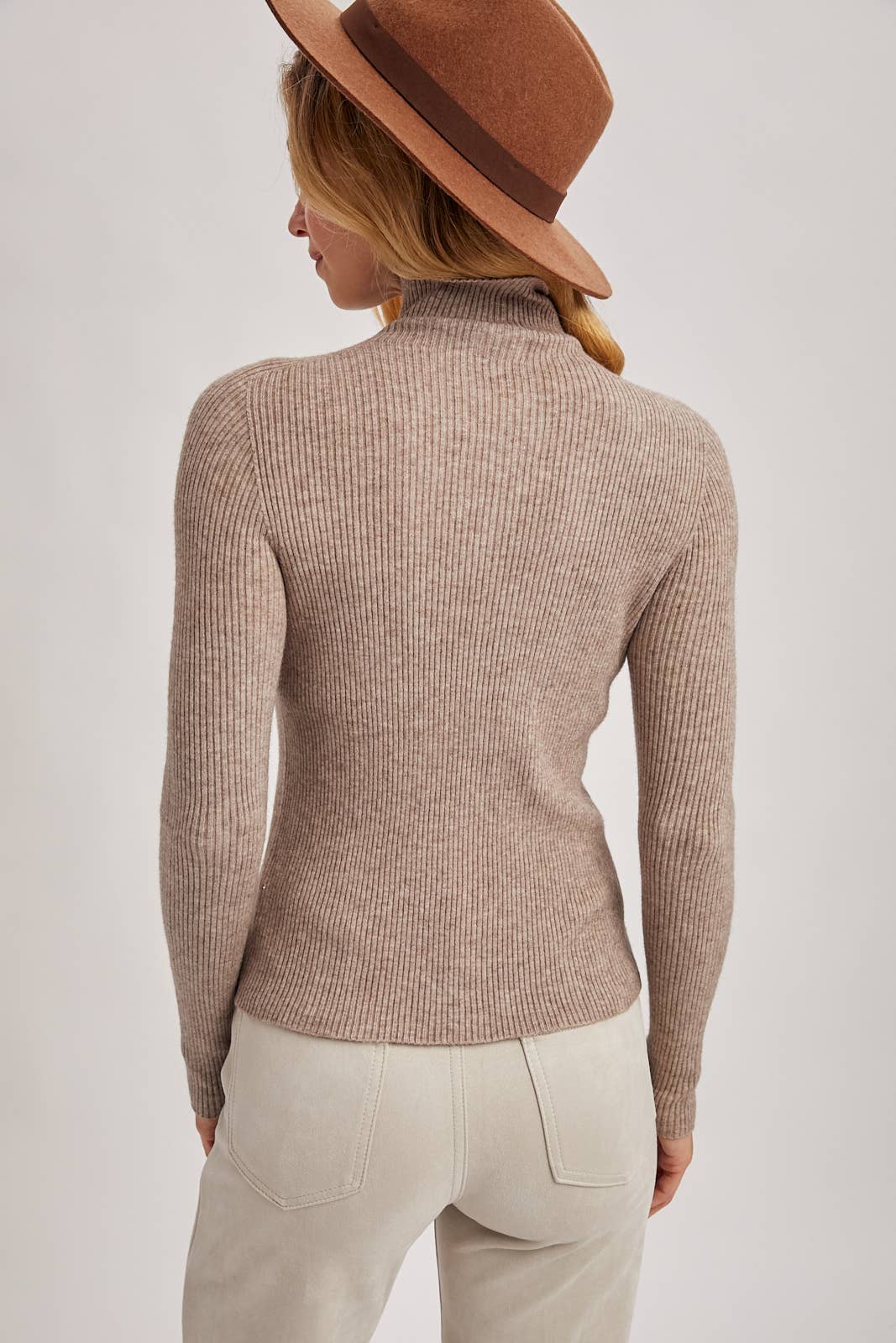 Mock Neck Ribbed Top