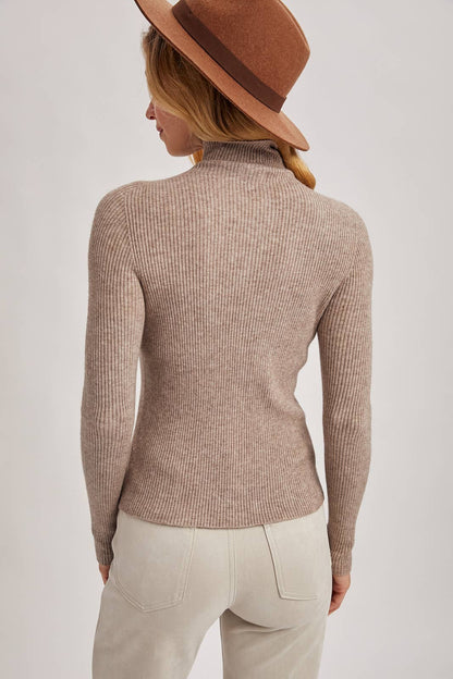 Mock Neck Ribbed Top