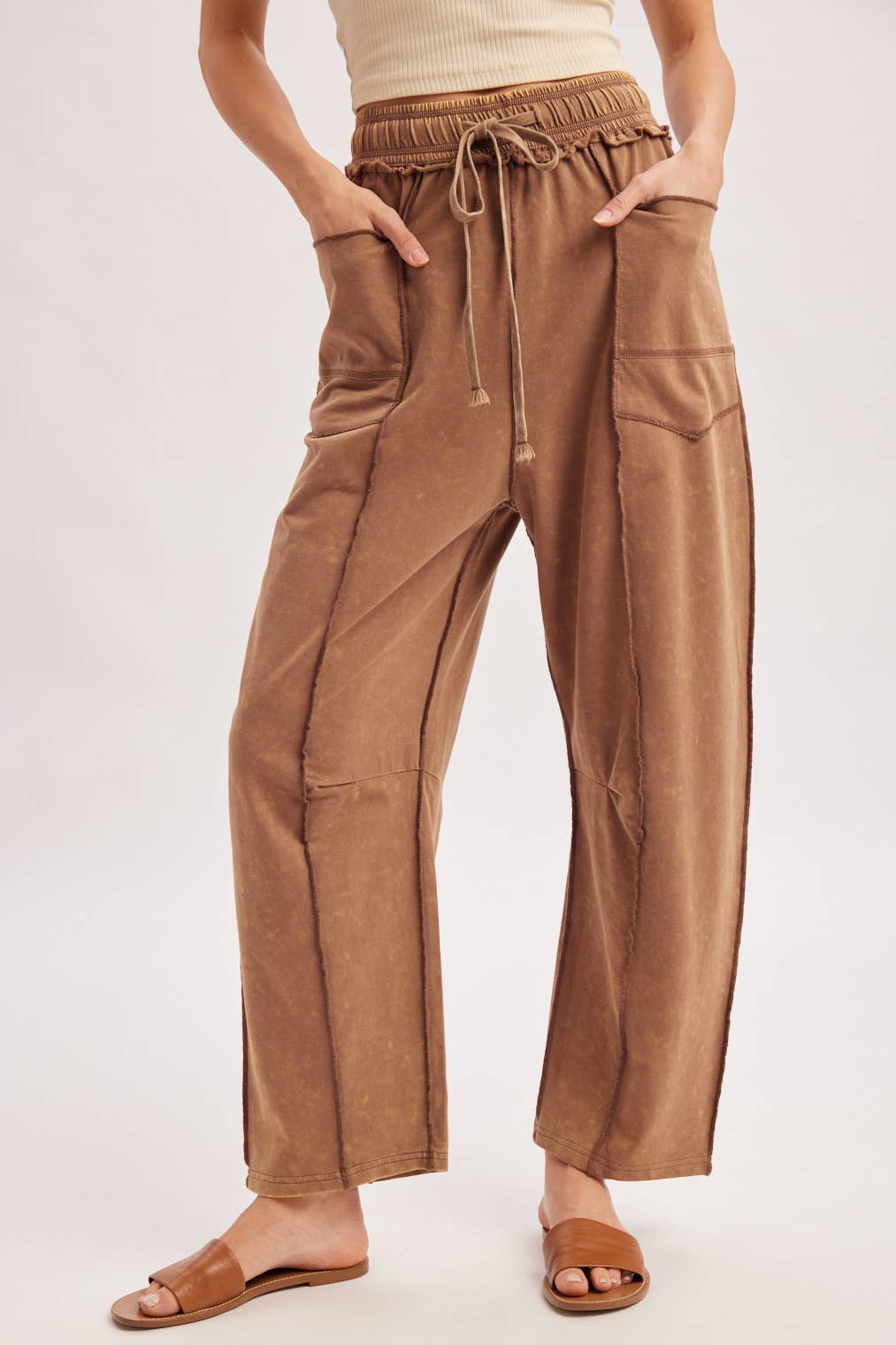 Washed Out Barrel Pants