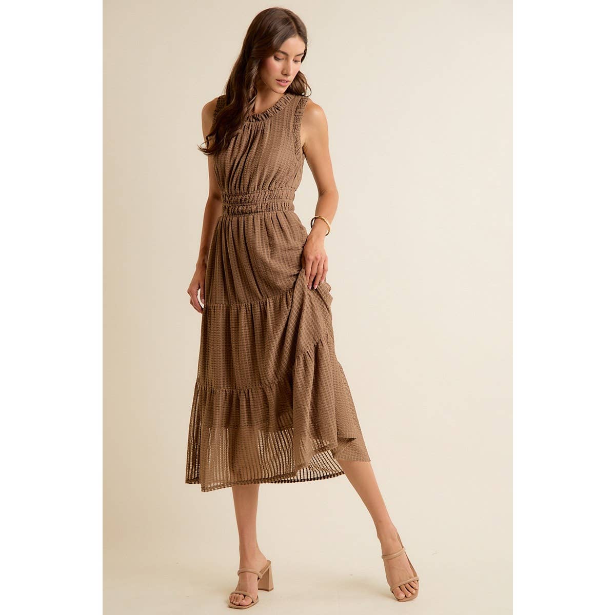 Smock Waist Midi Dress