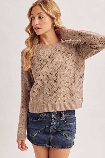 Scalloped Neck Sweater