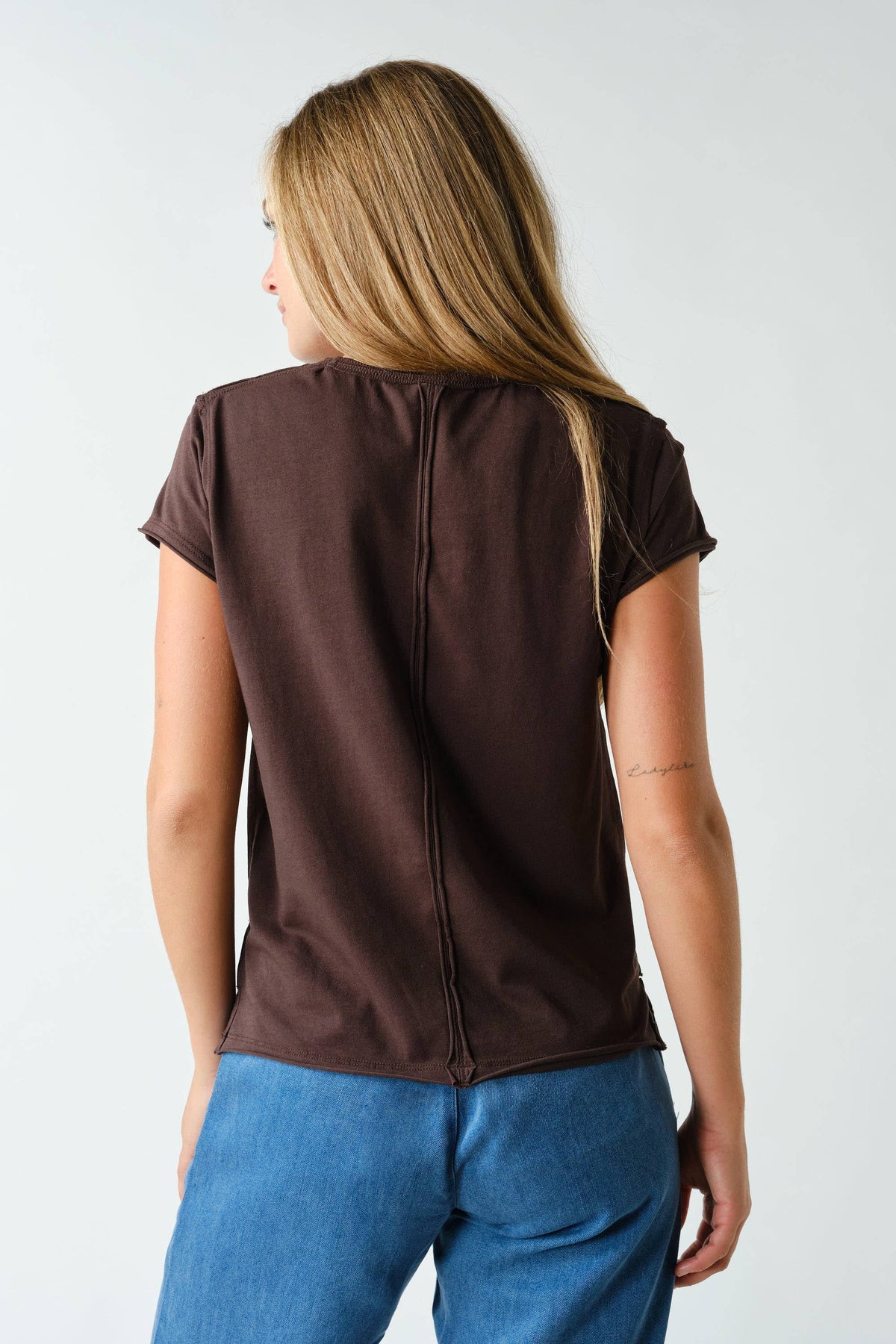 Raw-Edge Cap Sleeve Tee