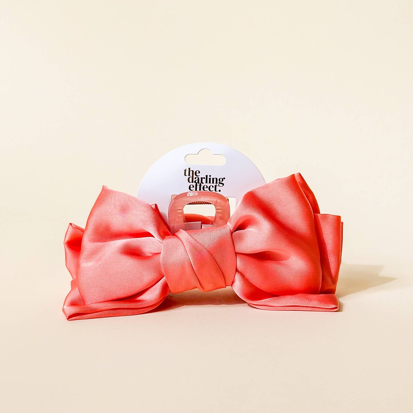 Satin Bow Claw Clip- Rose