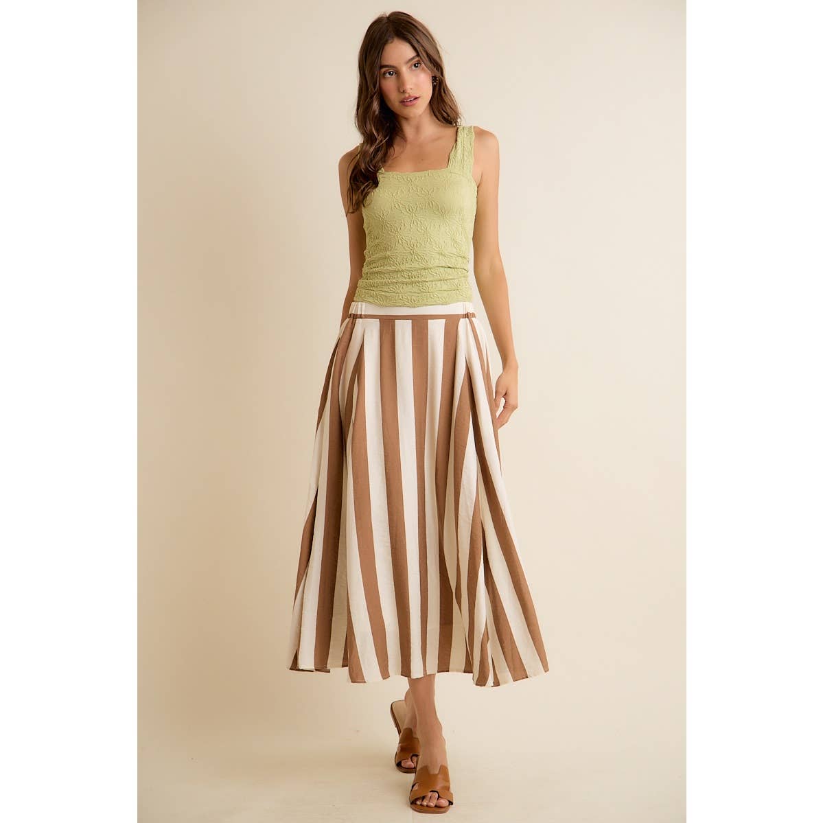 Striped Midi Skirt