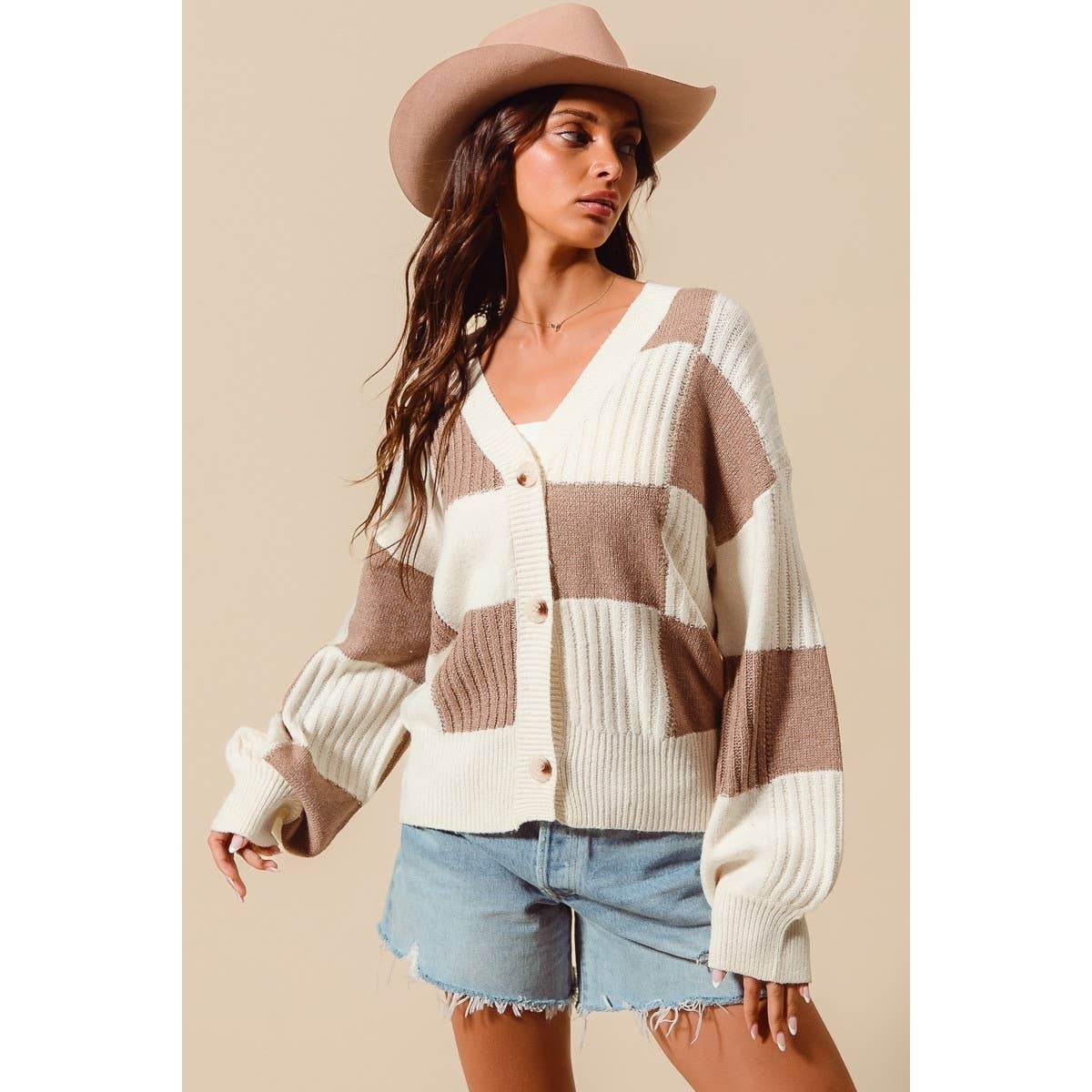 Checkered Cardi