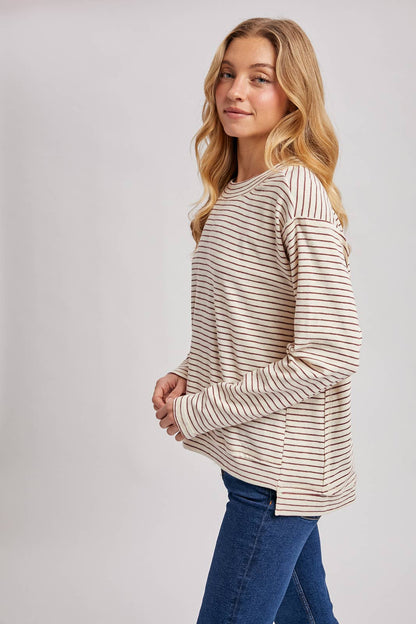 Striped Slouchy Crew
