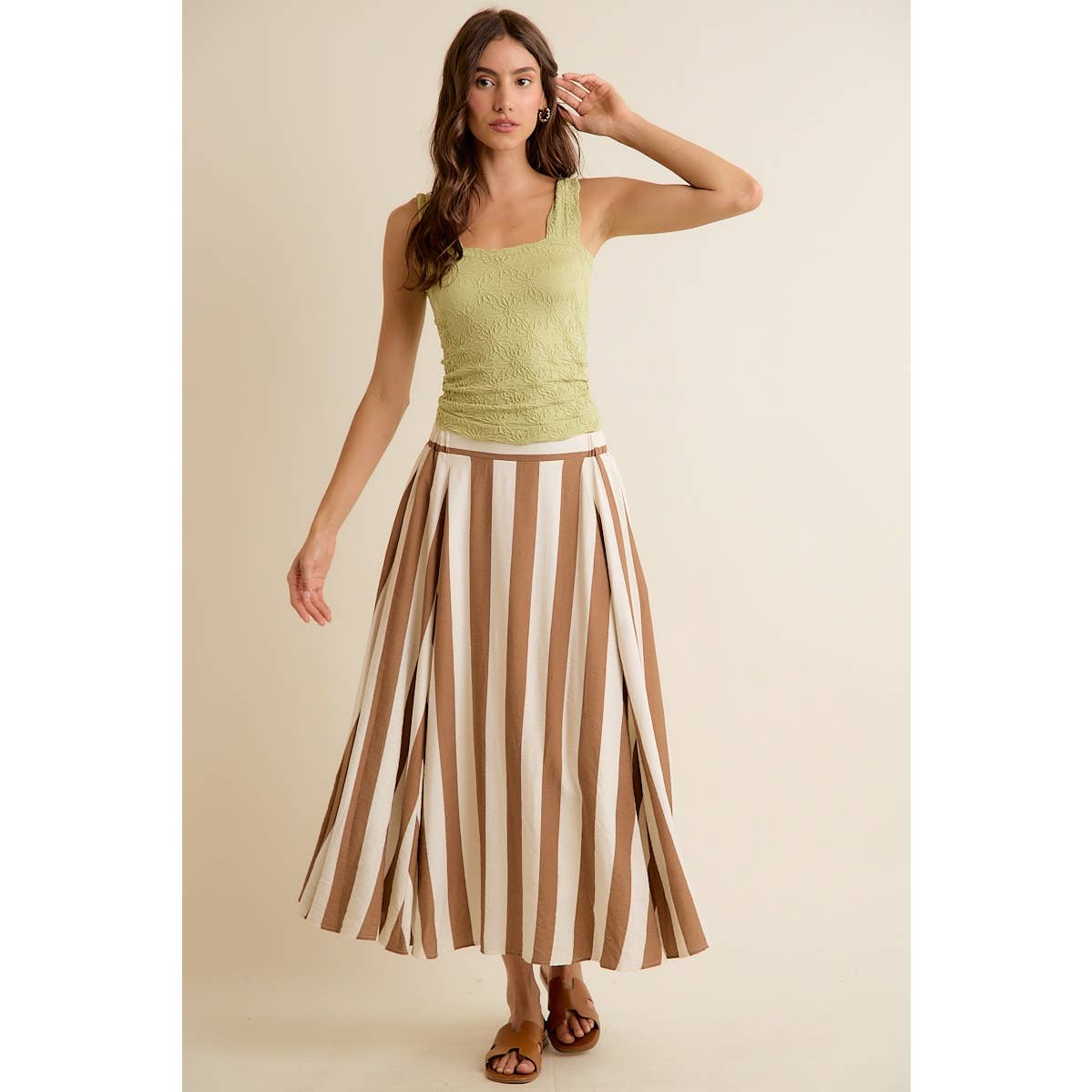 Striped Midi Skirt