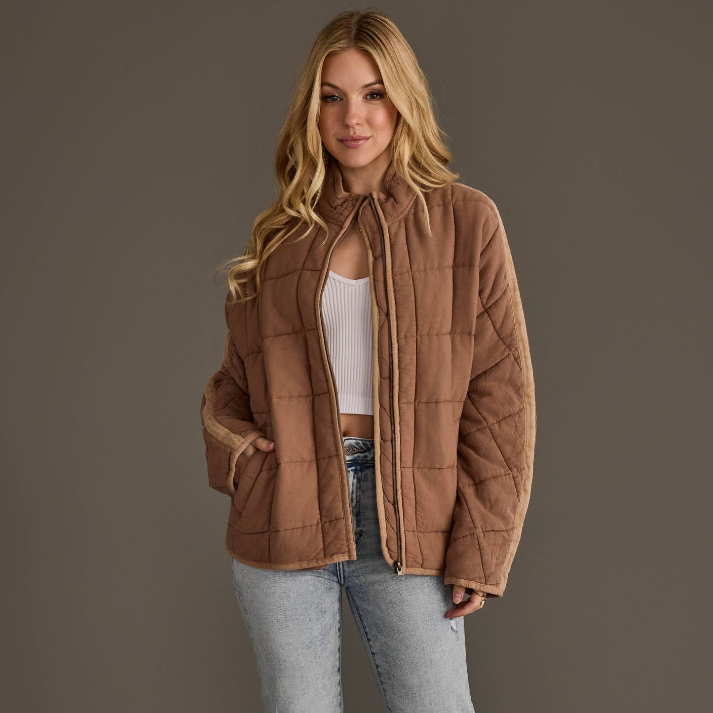 Tan Soft Quilted Jacket