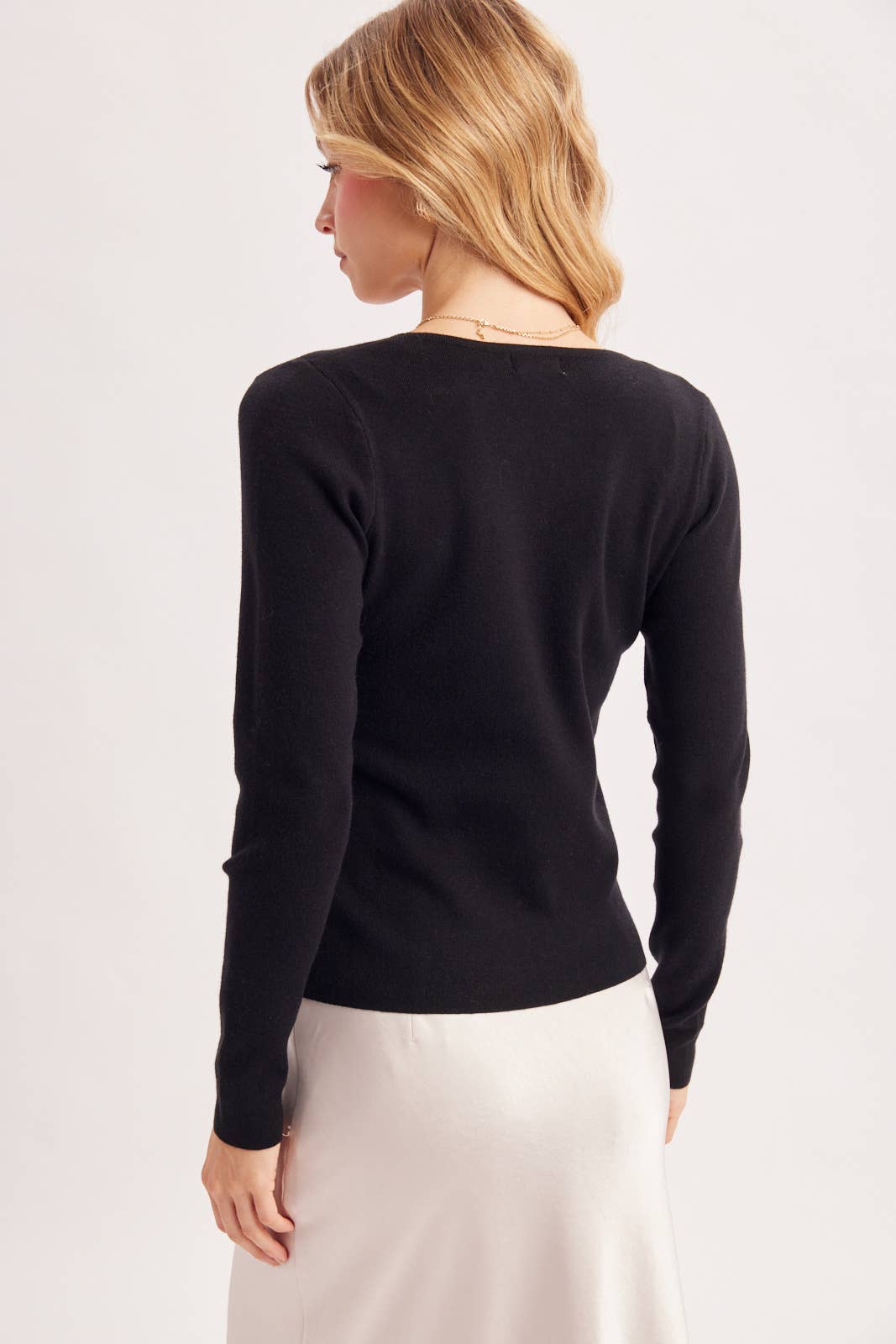 Scallop Neck Knit Top